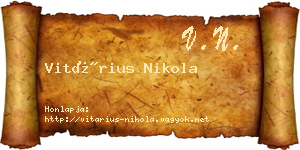 Vitárius Nikola névjegykártya